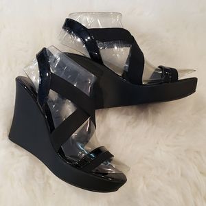 Black Strappy Wedges